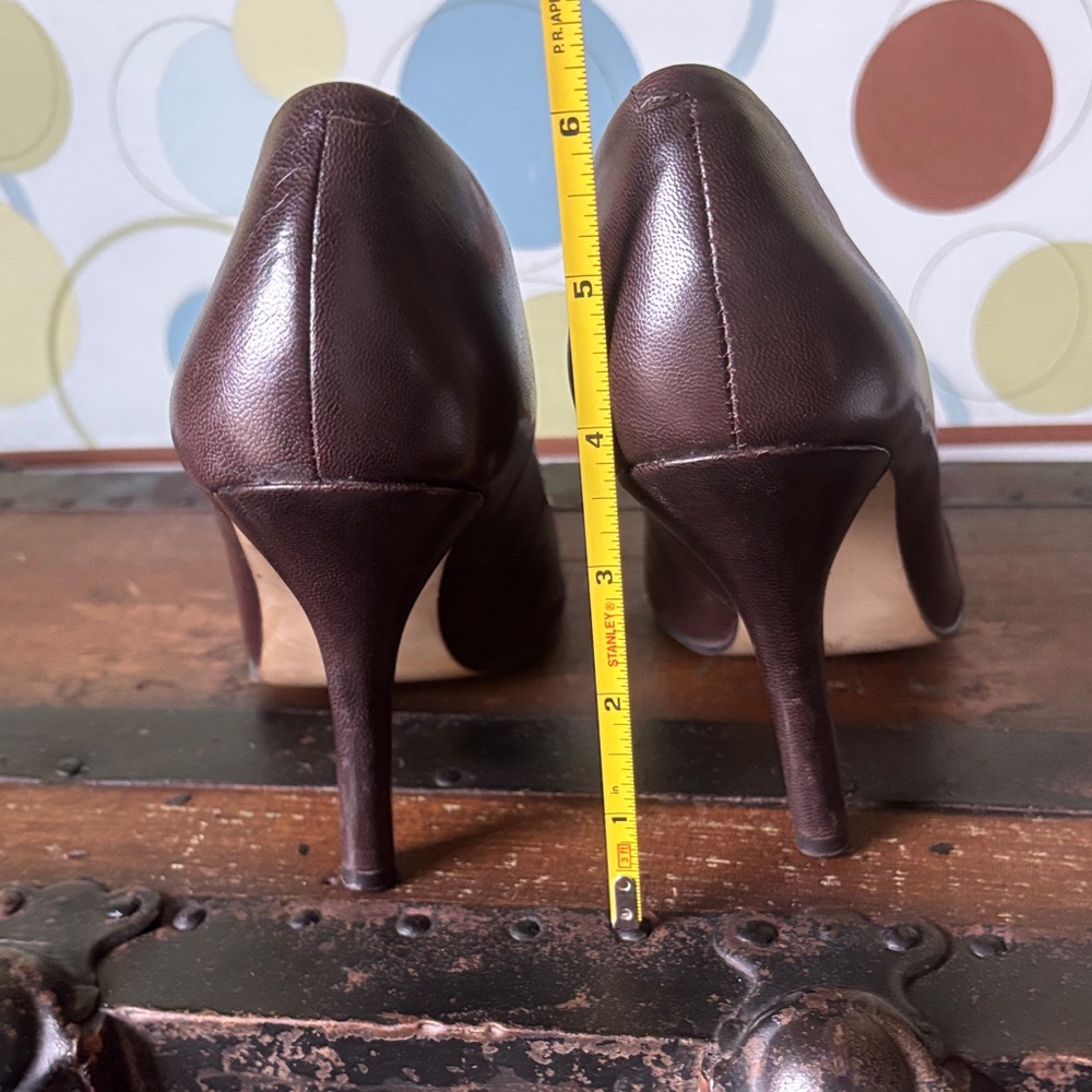 Nine West Dark Brown Women's Heels Leather - Picture 3 of 9